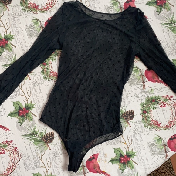 Sheer Polka-Dot Bodysuit. OS - Picture 3 of 3